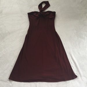 Sleeveless Halter Midi Dress